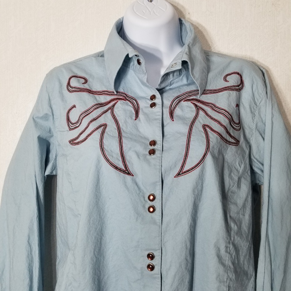 Women's Rockies Western Pearl Snap Shirt - Large